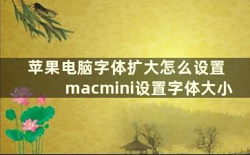 苹果电脑字体扩大怎么设置 macmini设置字体大小